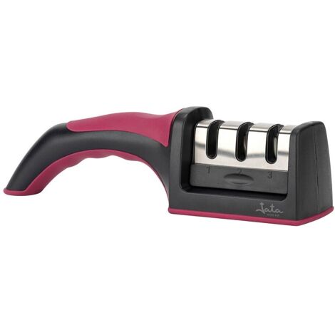 JATA HACC4541 - Afilador Cuchillos Profesional con Mango Ergonómico. Uso Manual para Afilar y Pulir Cuchillos. Apto para Todos los Tamaños. Afilado Efectivo. Base Antideslizante (1/4)