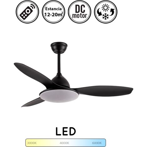 Ventilador de Techo DC Fabrilamp Yael Negro 72W 122cm 7200lm 3 Aspas (1/3)