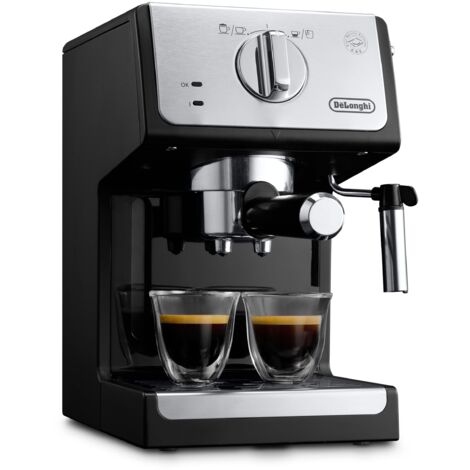 cafetera espresso 15 barras negro / plateado - ecp33.21.bk - delonghi -