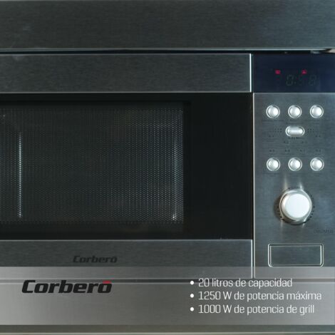 CORBERO CMICIM122 Microondas Encastre, Capacidad 20 Litros, Color Inox (1/4)