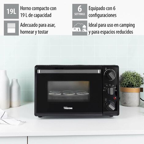 MINI HORNO TRISTAR OV3622 SIN INSTALACION, 19L. 800W. CONVECCION, TEMPORIZAD.60 MIN. (1/5)