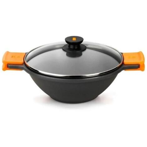 Wok BRA Efficient 24cm Aluminio Fundido Antiadherente Teflon Platinum Plus (1/5)