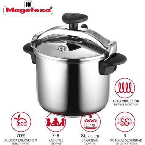 Olla coc pres 08lt tradicionall recta inox star magefesa