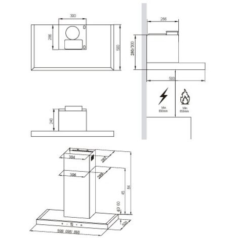 Campana Infiniton CMPT-CLR60S T Invertida 250W 60cm