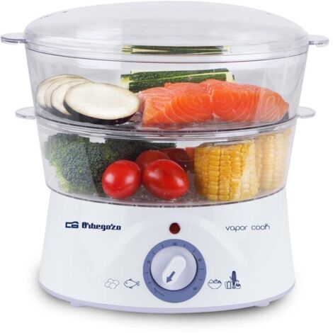 COCINA AL VAPOR ORBEGOZO CO 4000 - CAPACIDAD 5L - 2 RECIPIENTES + RECIPIENTE ESPECIAL ARROZ - TEMPORIZADOR 60 MINUTOS (1/3)