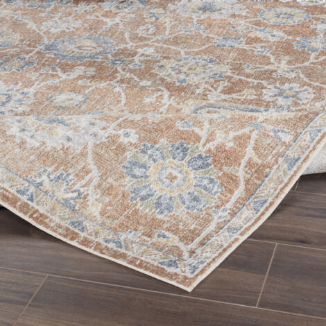 SURYA Tapis Lavable en Machine Tapis Persan Vintage Oriental Terracotta et Bleu 120 x 170 cm