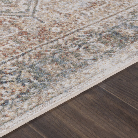 SURYA Tapis de Couloir Lavable en Machine Marron/Ivoire 80x220 cm