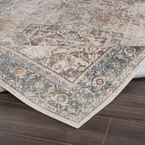 SURYA Tapis de Couloir Lavable en Machine Marron/Ivoire 80x220 cm