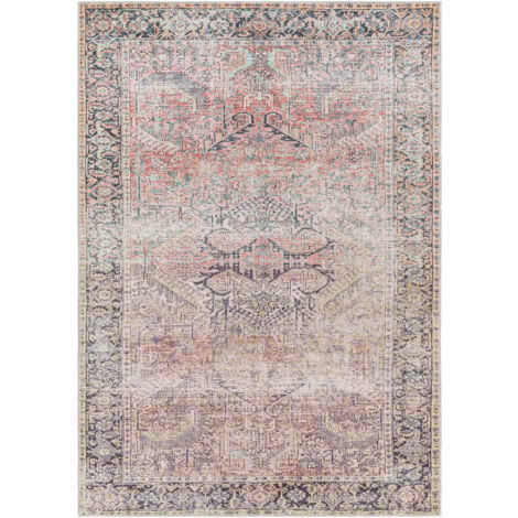 SURYA Tapis Vintage Lavable en Machine Rose 160x213 cm