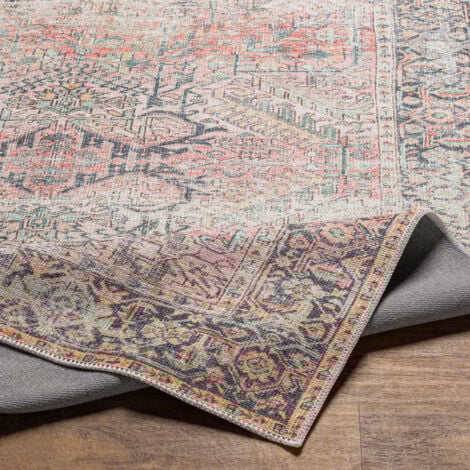 SURYA Tapis Vintage Lavable en Machine Rose 160x213 cm