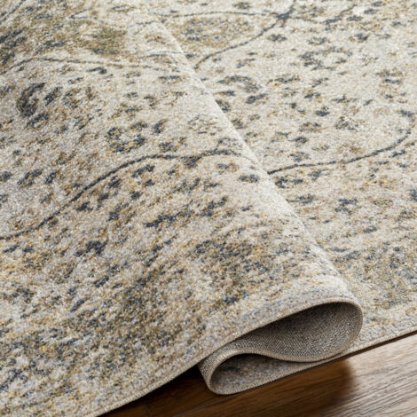 SURYA Tapis Vintage Lavable en Machine Jaune/Ivoire 160x213 cm