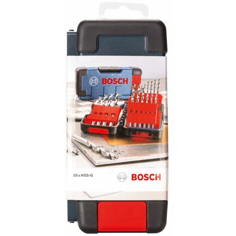 135 ° DIN 338 Bosch Forets Métalliques-Set HSS-G Toughbox 18 Pièces 