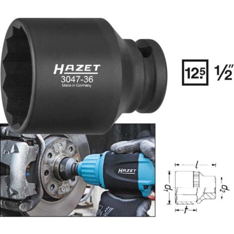 NS-17-L, Douille pour clé à choc Hexagonal, 17mm Carré 1/2