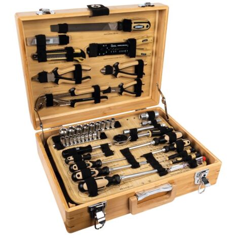 Brüder Mannesmann Bamboo boîte à outils, équipé, 108 pcs.