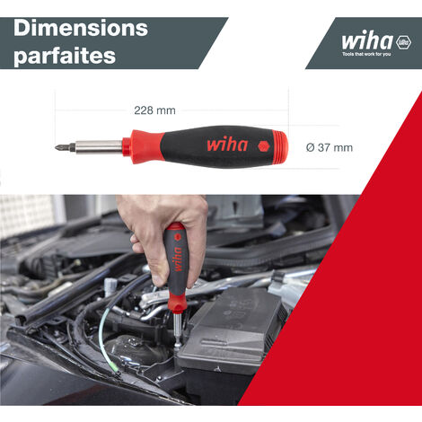 Tournevis électrique Wiha Rechargeable USB-C - 2 Couples (0,5 Et 1 Nm), 8 Embouts, LED - Pour Bricolage, Modélisme