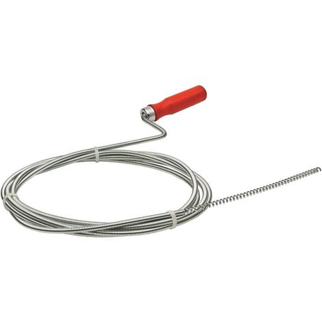 Sonde flexible de débouchage de canalisations avec ressort spiralé en acier  galvanisé - 5 m