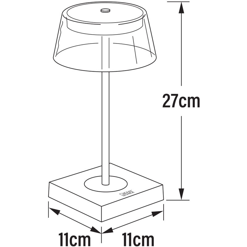 Wiederaufladbare LED Outdoor Tischleuchte SCILLA dimmbar in Schwarz, Höhe  27cm