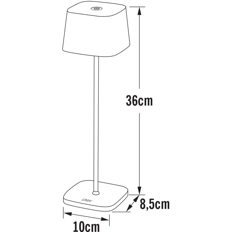 Wiederaufladbare LED Outdoor Tischleuchte CAPRI dimmbar in Schwarz, Höhe  36cm