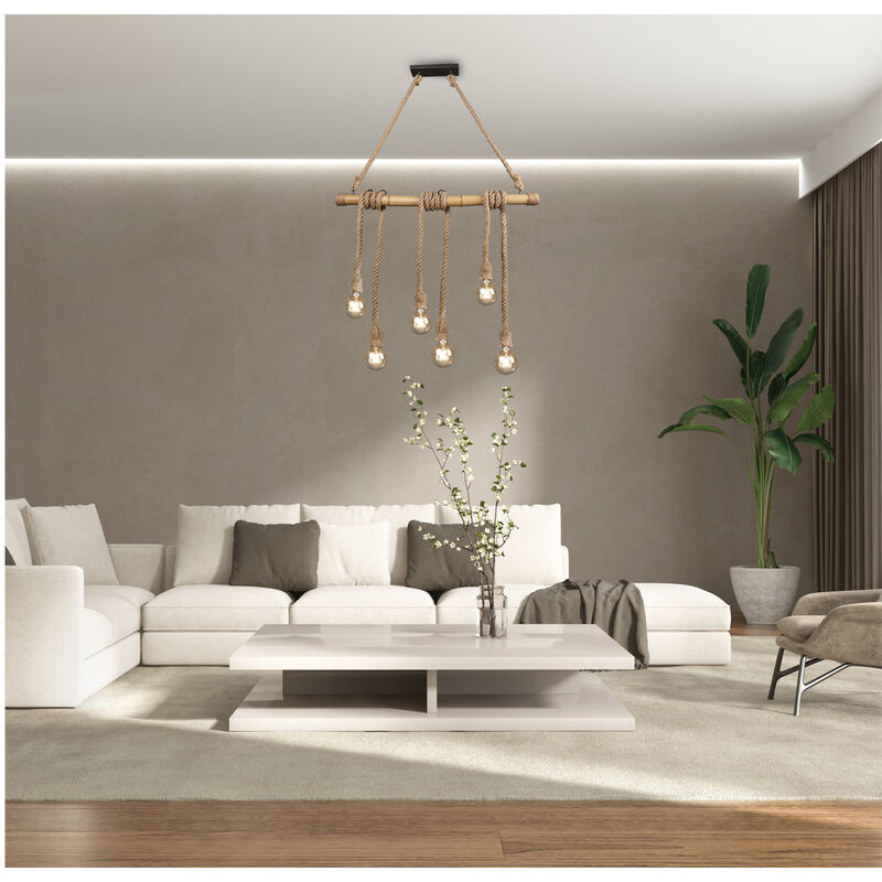 Retro Hänge Pendel Leuchten Küchen Lampe Boho Ess Wohn Zimmer Beleuchtung Bambus Retro Hänge Pendel Leuchten Küchen Lampe Boho Ess Wohn Zimmer Beleuchtung Bambus