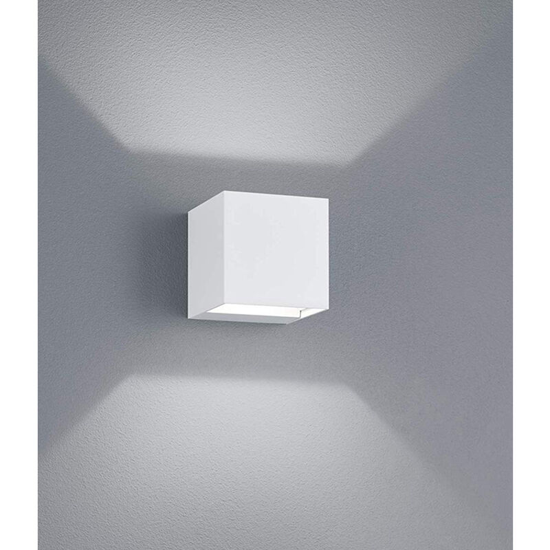 LED Außenwandleuchte ADAJA Up and Down Light Würfel in Weiß -  Hausbeleuchtung