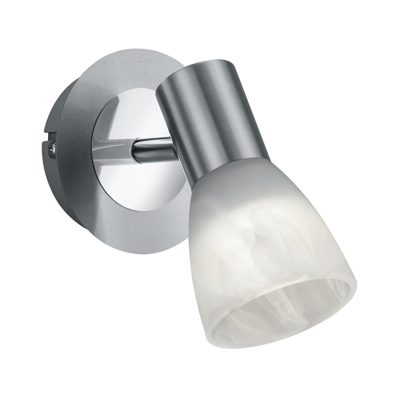 cm LEVISTO schwenkbar Höhe LED Silber Glaslampenschirm 1-flammig 19 Wandstrahler