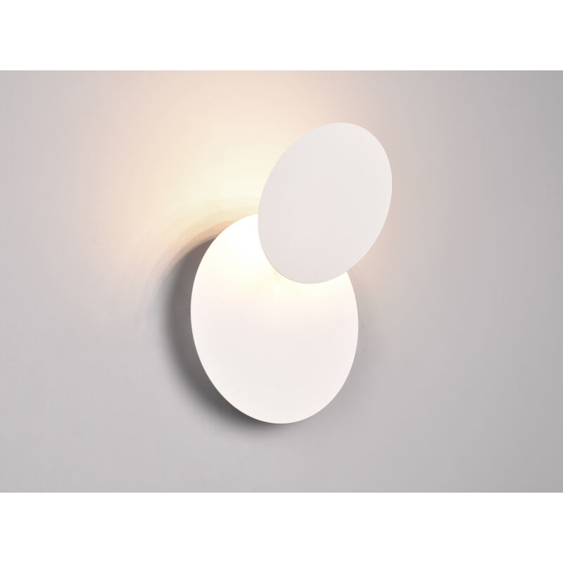 2-er Set LED Wandleuchten mit indirekter Beleuchtung, Weiß Ø 18cm