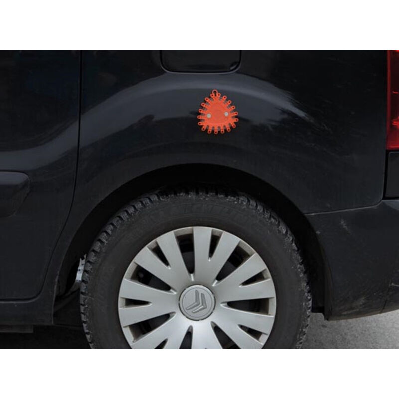 SET LED Warnleuchten fürs Auto mit Magnet, 8 Blinkmodi & Alarmmodus