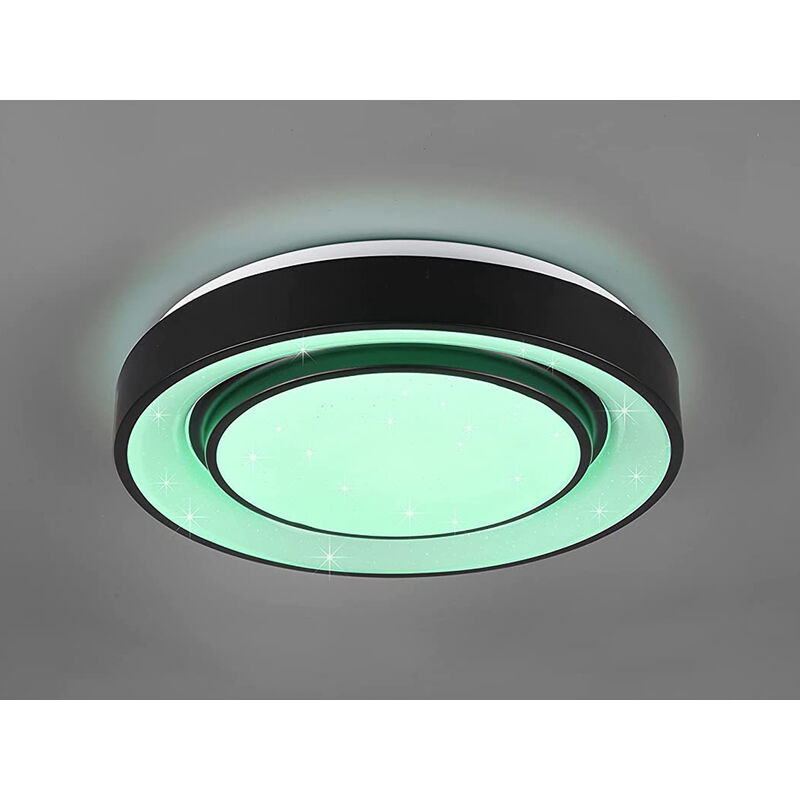 Ø38cm smarte WIZ LED dimmbar, Schwarz/Weiß MONA Deckenleuchte Lichtsteuerung