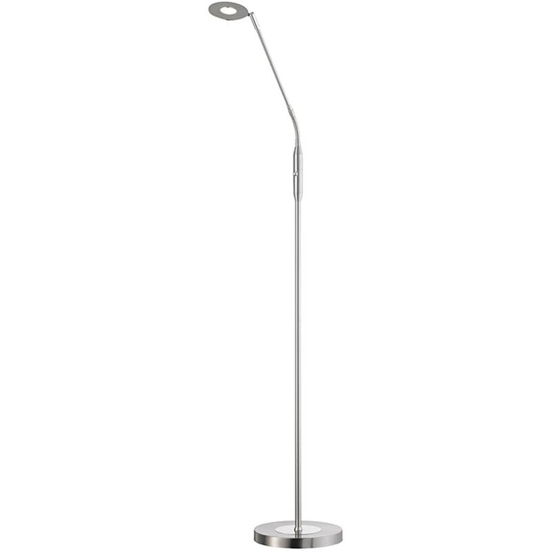 LED Stehlampe - Leselampe Silber 150cm Dimmer Höhe DENT mit