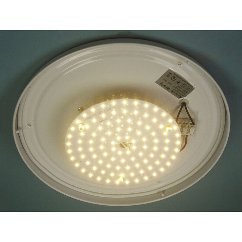 LED-Deckenleuchte rund, Opalglas matt, Dekorring matt, Messing Ø 50cm