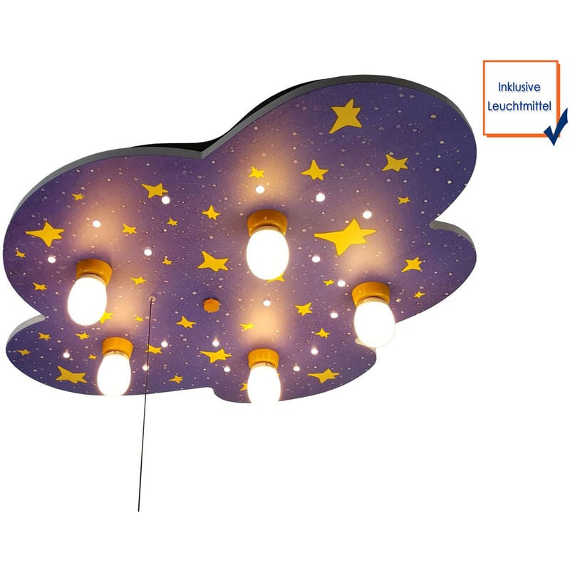 LED Kinder Deckenleuchte Nachthimmel Sterne Zugschalter für  LED-Schlummerlicht
