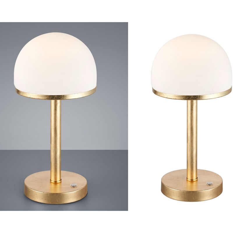 Set Lampenschirm 2er Glas mit dimmbar Tischleuchte LED Gold