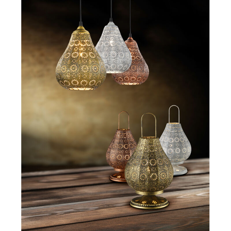 Marrakesch Design, Pendelleuchte LED Orientalische Kupfer antik im