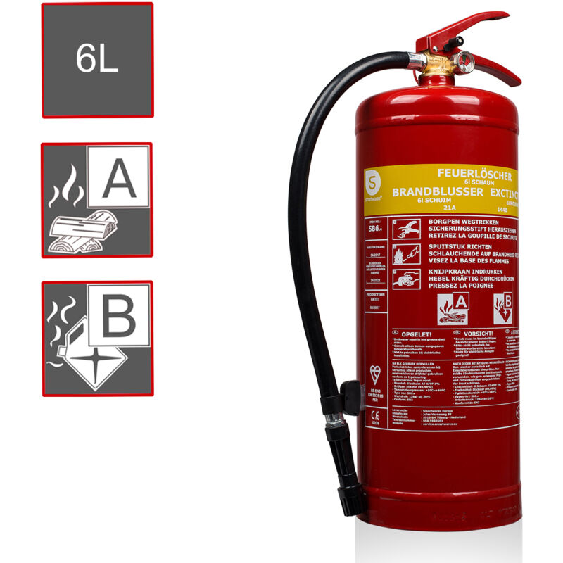 Schaumlöscher 6 Liter, Brandklasse A, B, Brandbekämpfung