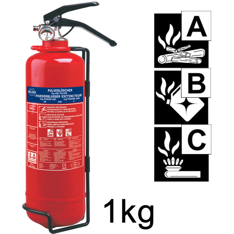 Design Feuerlöscher - ABC-Pulver, 6 kg, Edelstahl, Nordic Flame