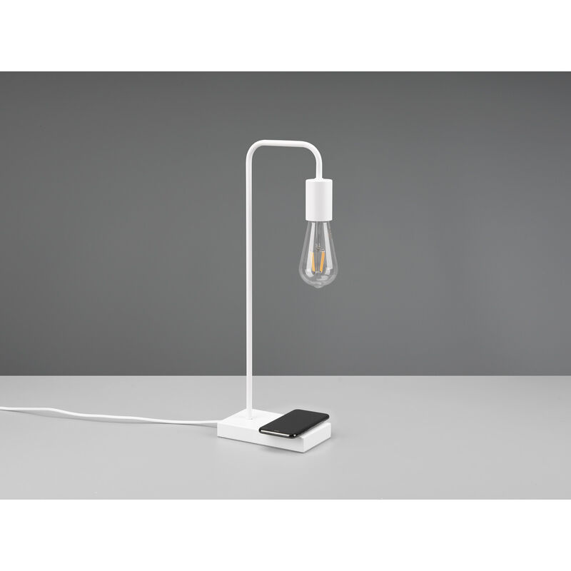 LED Tischleuchte 51cm, mit induktiver ON-OFF & Ladestation Touch, Weiß