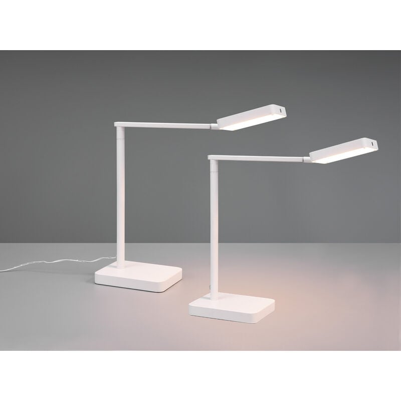 einstellbar 2er dimmbar Schreibtischleuchte Lichtfarbe SET & LED 38cm, Weiß