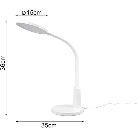 36cm TOUCH Dimmer Schreibtischleuchte LED SALLY Weiß Flexibel
