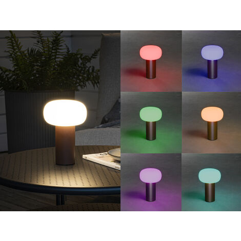 LED Akku ANTIBES Höhe Farbwechsel, RGB 19cm mit Tischleuchte Rost Outdoor