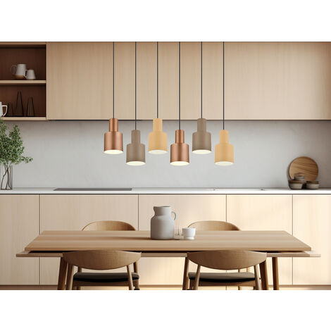 Pendelleuchte AGUDO 6-flammig Metall Coffee Töne, Breite 85cm (1/5)