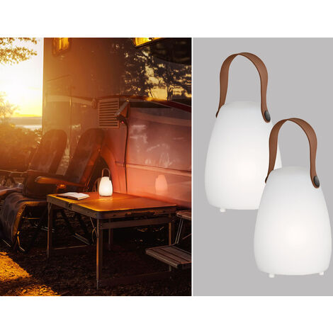 2er SET Outdoor Tischlampen 16cm ohne Kabel mit Fernbedienung & RGB Farbwechsel