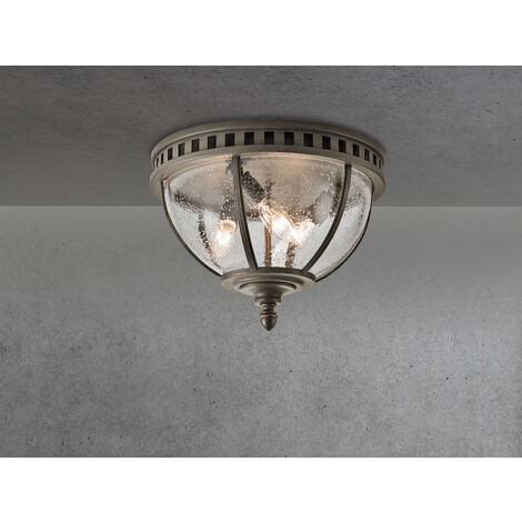 Jugendstil Deckenleuchte HALLERON für Innen & Außen, Anthrazit Ø30,5cm