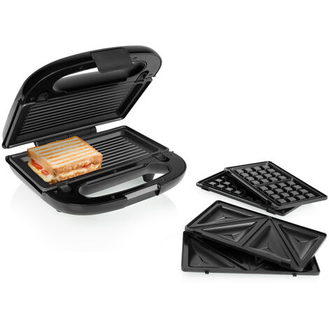 Sandwichmaker 3in1 Wechselplatten, Toasties, Paninis & Waffeln, 750Watt