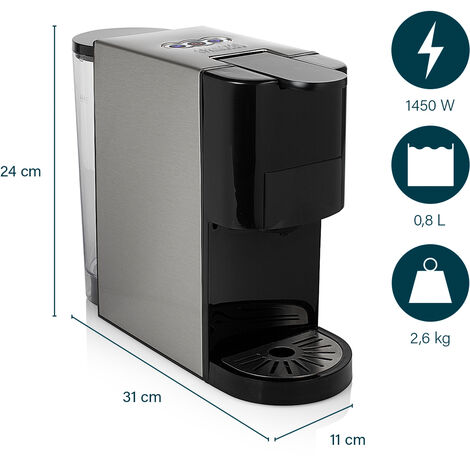 K-fee Kapselmaschine KOTLIE 4-in-1 Kapselkaffeemaschine - 19 Bar 1450W Für NES/DG/Pulver/ESE 19 Bar Druck Kaffeemaschine