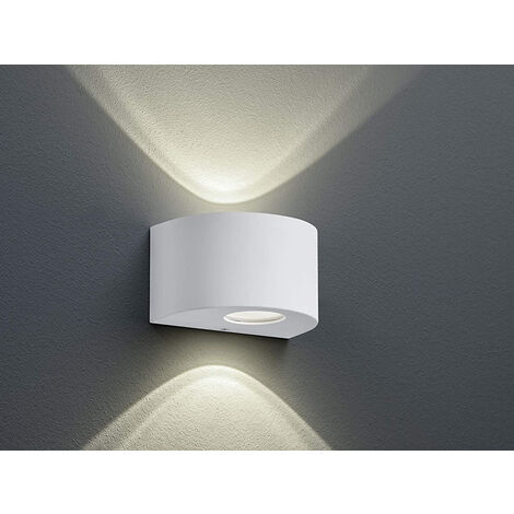 LED Außenwandleuchte ROSARIO Up and Down Light rund in Weiß