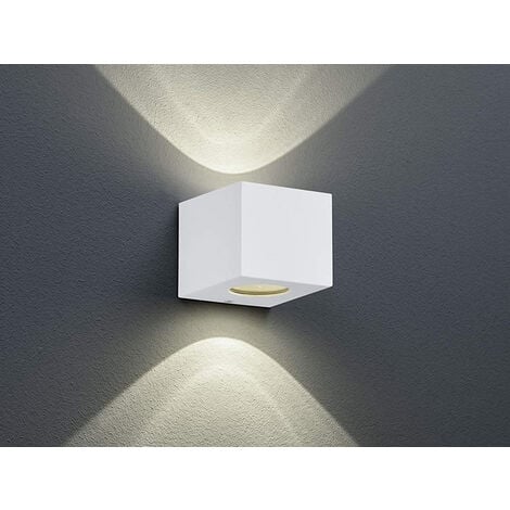LED Außenwandleuchte CORDOBA Up and Down Light eckig in Weiß