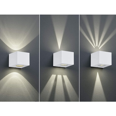 LED Außenwandleuchte CORDOBA Up and Down Light eckig in Weiß