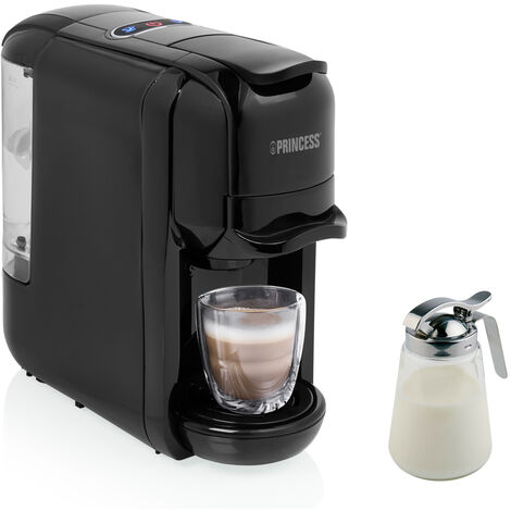 Set: 3in1 Kapselkaffeemaschine für Kapseln, Pads, Filterkaffee & Milchkännchen