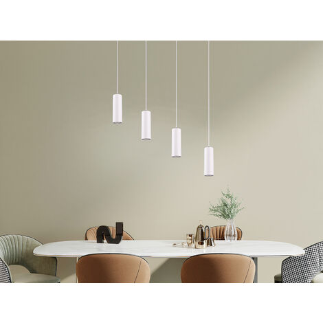Pendelleuchte MARLEY 4-flammig Metall Weiß, Breite 75cm