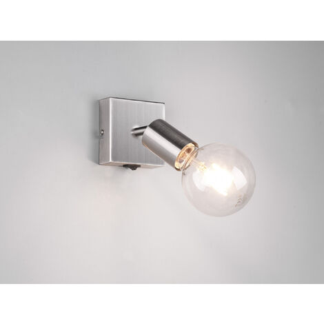 Wandstrahler Spot VANNES 1 Flammig mit Schalter, Silber 9x11cm (1/5)
